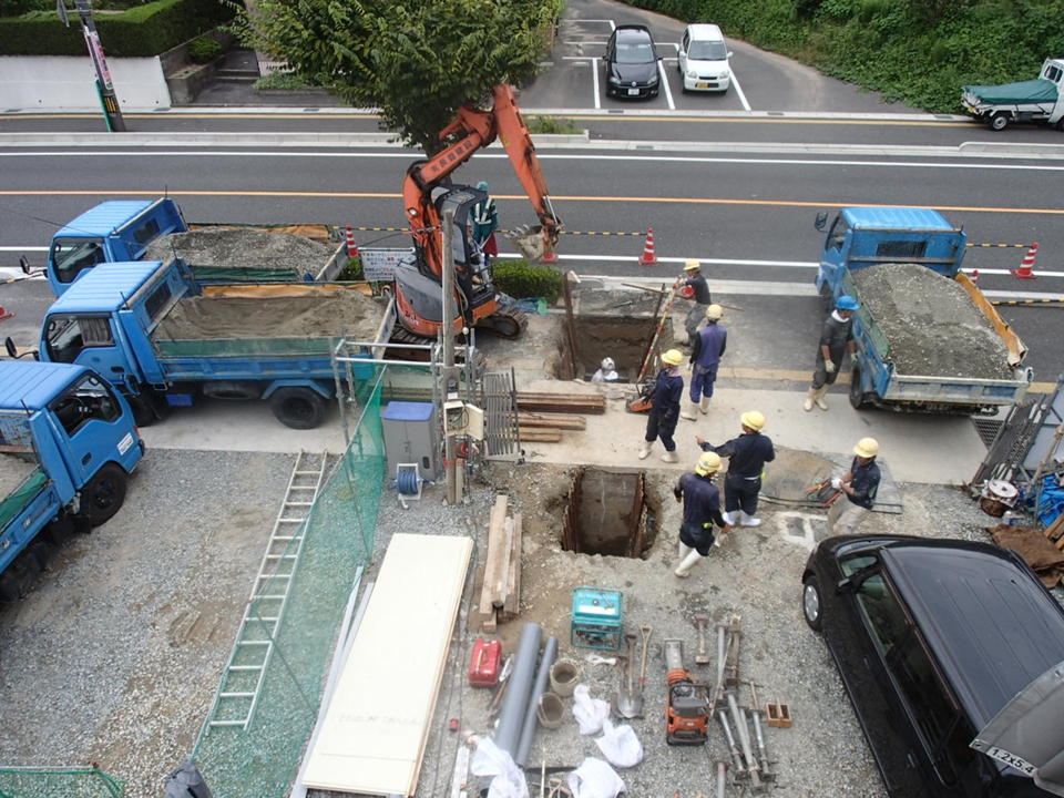 下水道工事中